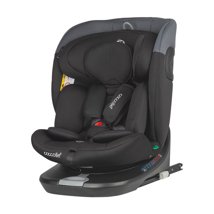 Scaun auto rotativ cu ISOFIX 0-36 kg sau 40-150 cm Coccolle Atira iSize, Diamond Black