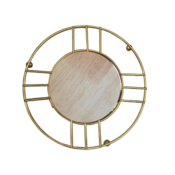 Suport pentru Vase Fierbinti, Bambus si Fier, 18 cm