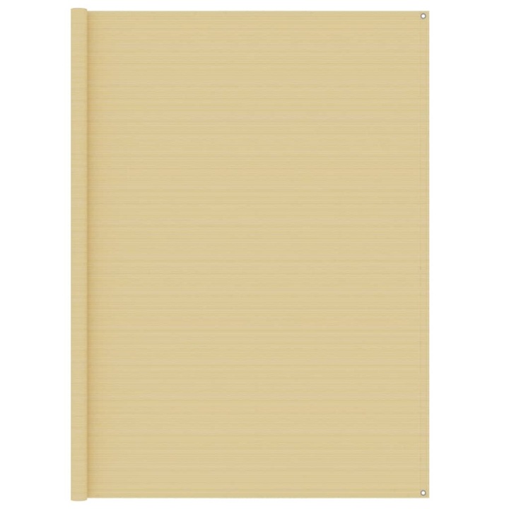Covor pentru cort vidaXL, bej, 250x250 cm, HDPE, 1 Kg