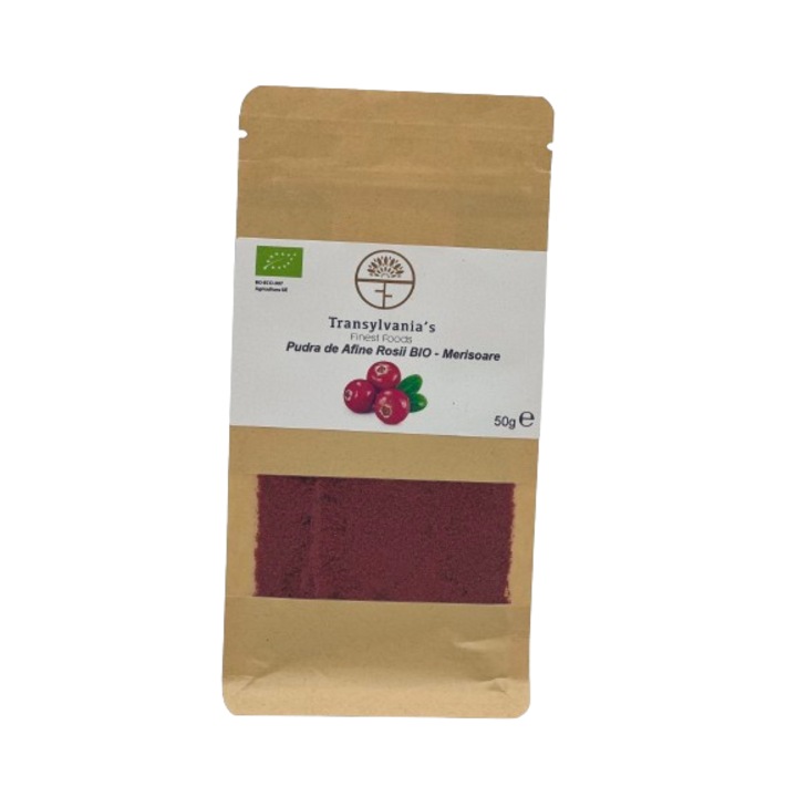 Pudra de afine rosii (Merisoare) BIO, 50g, Transylvania's Finest Foods