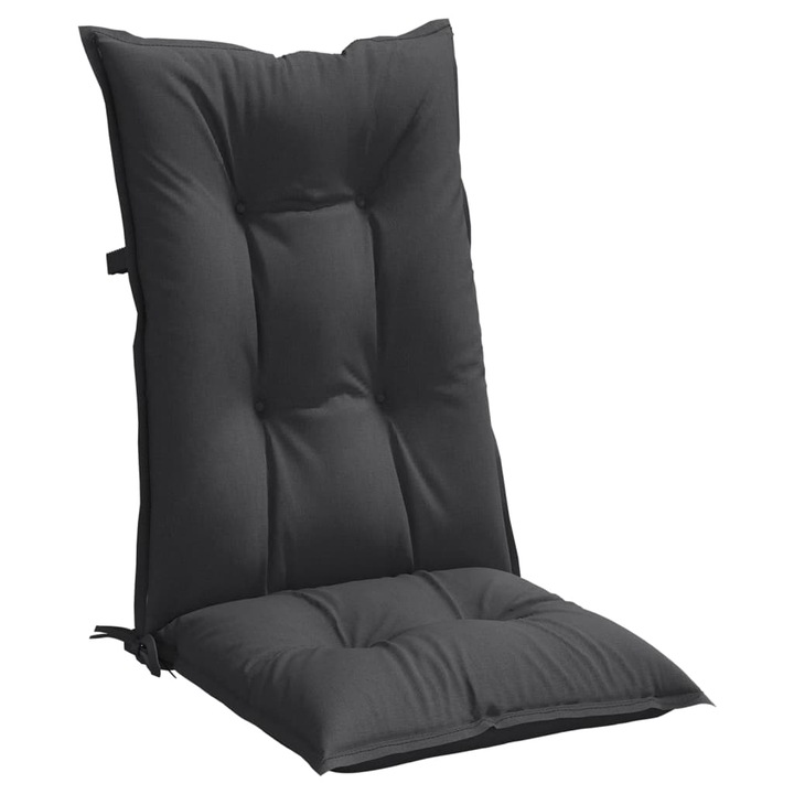 VidaXL magas háttámlás székpárna, 6 db, antracit, 120x50x7 cm, textil, 9.15 Kg