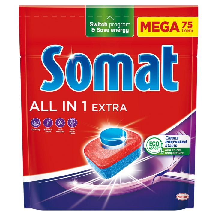 Somat All in One Extra mosogatógép tabletta, 75 db