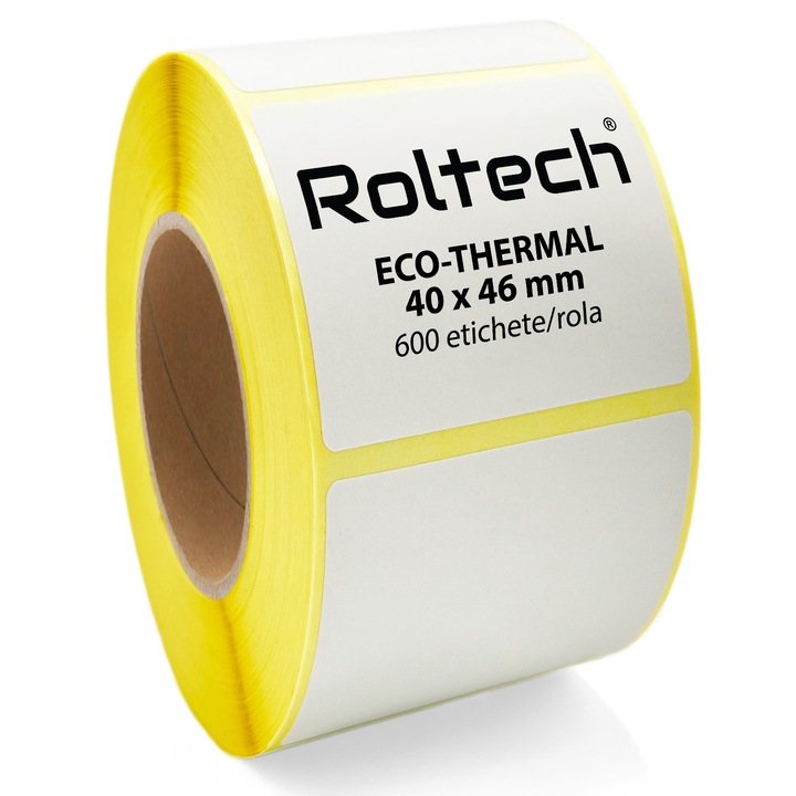 ROLTECH® termikus címketekercs, 40 x 46 mm, 600 címke/tekercs