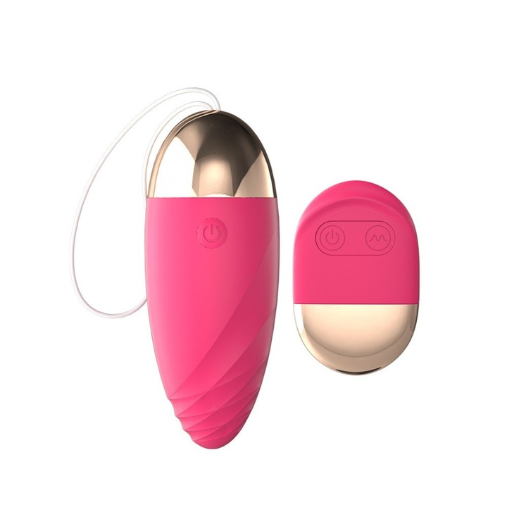 Vibrator Tip Ou cu Telecomanda, LUXEMATE®, 10 Moduri de Vibratii, Silentios, Waterproof, Incarcare USB, Magenta