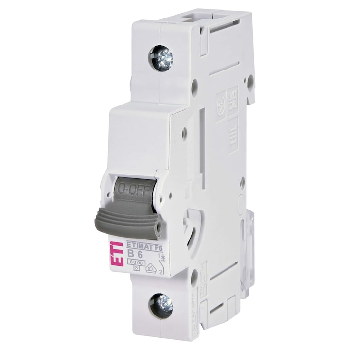 Intreruptor automat MCB, ETI, 1P, 6A, 6kA, Curba B, ETIMAT P6, 001900007