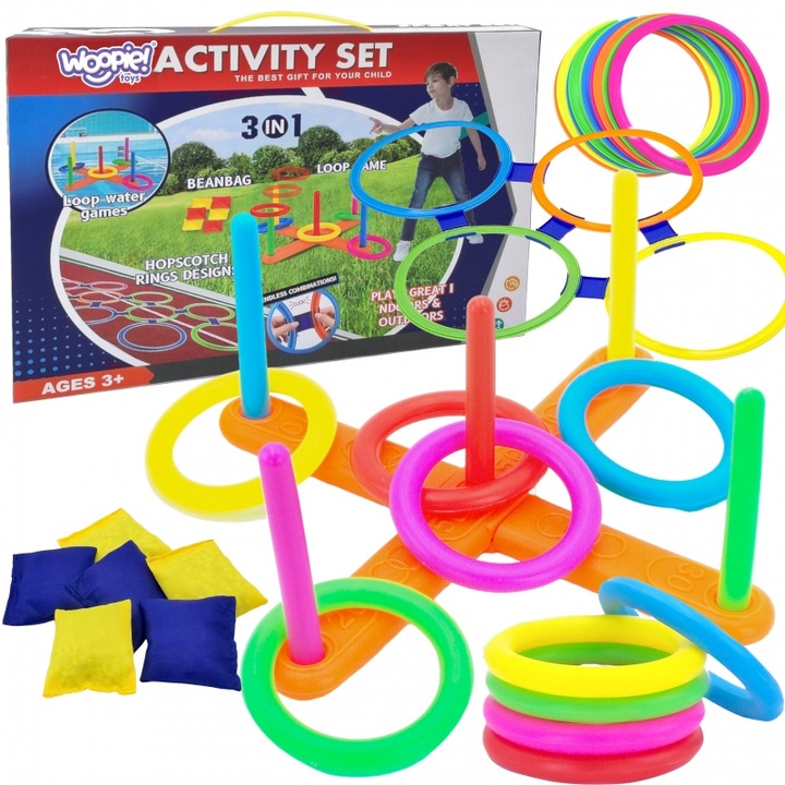 Set jocuri de exterior 3 in 1 Woopie, Serso, Cornhole, pentru copii peste 3 ani