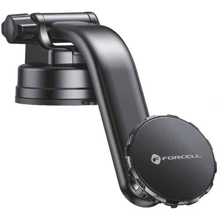 Suport auto magnetic Forcell F-Grip MagLuxe pentru parbriz/tableta de bord/orilizare - negru