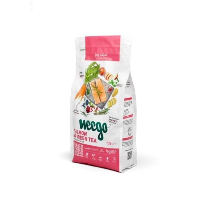 Hrana Uscata pentru Pisici, Weego Cat Sterilised Somon&Ceai Verde, Fara Cereale, Proteina Hidrolizata, 1.5kg