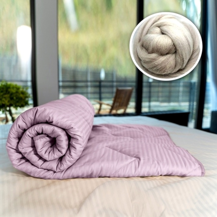 Pilota iarna, 200x220cm, matlasata, umplutura 100% lana, 400g/m2, tesatura damasc, lavabila, Pucioasa, lila