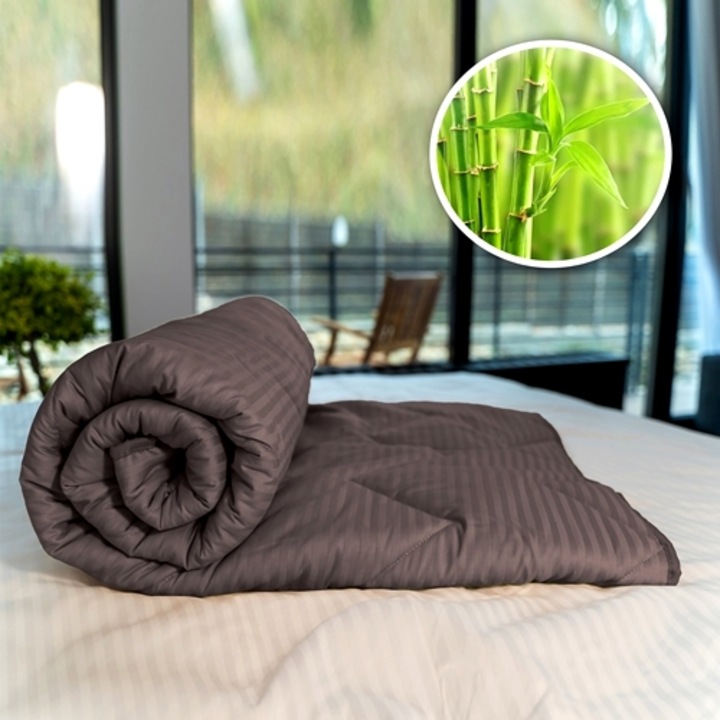Pilota iarna, 160x210cm, matlasata, umplutura 100% bambus, 400g/m2, tesatura damasc, lavabila, Pucioasa, maro