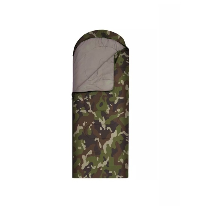 CLASStitude hálózsák, kempingezéshez, túrázáshoz, utazáshoz, antiallergén, szigeteléssel töltve, mérete 140 x 200 cm, Camouflage / Multicolor