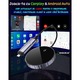 goBERA® 2 в 1 безжичен адаптер за кола, съвместим с IOS 10+ и Android 11+, Apple CarPlay и Android Auto Module, WiFi 5 Ghz, AI процесор, гласово управление, лесна конфигурация Plug and Play, USB-A/C връзка, черен