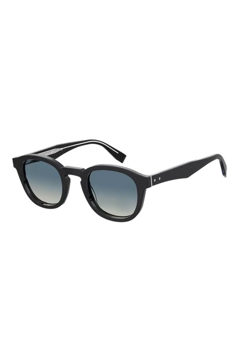 Tommy Hilfiger, Ochelari de soare rotunzi cu lentile in degrade, 49-24-150, Negru