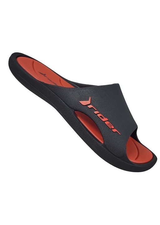 Férfi papucsok, Rider, szintetikus, fekete/piros, Fekete