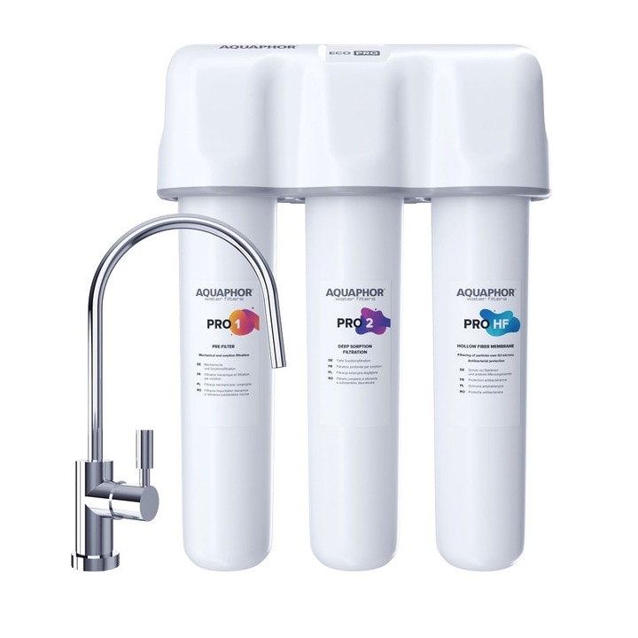 Филтрираща система за трапезна вода Aquaphor Crystal Eco Pro, за вграждане
