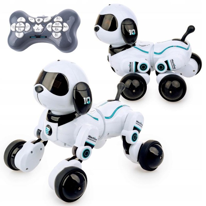 Jucarie De Plus, Dumel, Robo Cani, Control Telecomanda, 3 ani+, Plastic, Alb