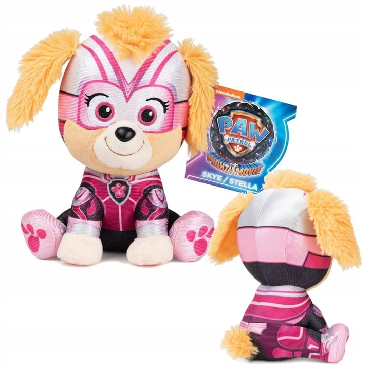 Плюшена играчка, Spin Master, Paw Patrol, The Mighty Movie, 15 см, 9-12+ месеца, Текстил, Розов