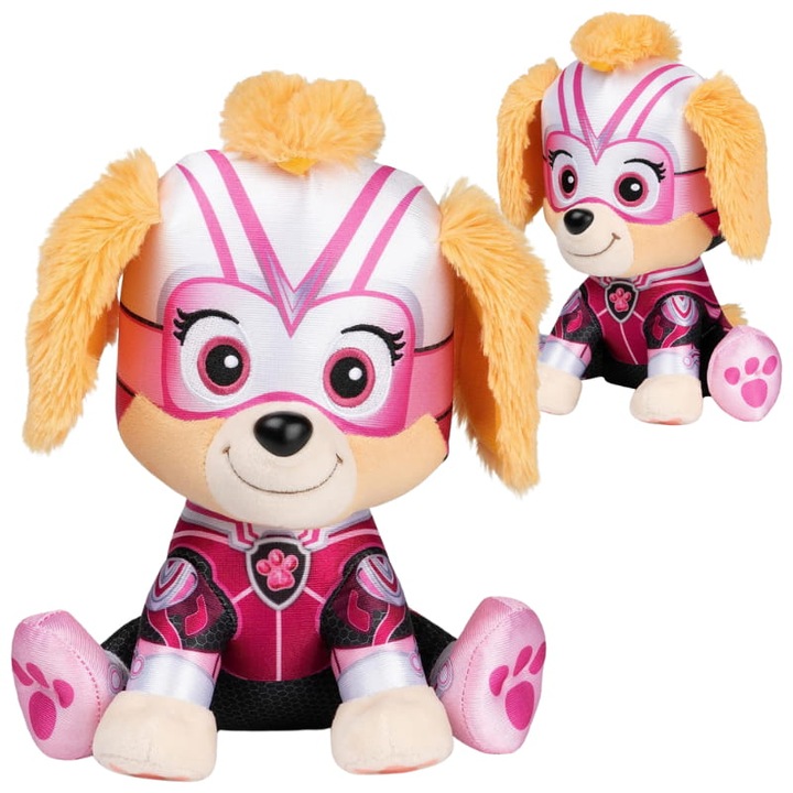Plüss játék, Spin Master, Paw Patrol, The Might Movie, Skye, 22 cm, 9-12 hónapos+, Textil, Rózsaszín