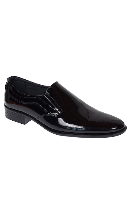 Pantofi barbati, eleganti, din piele naturala lac GKR818ELN, Negru lacuit