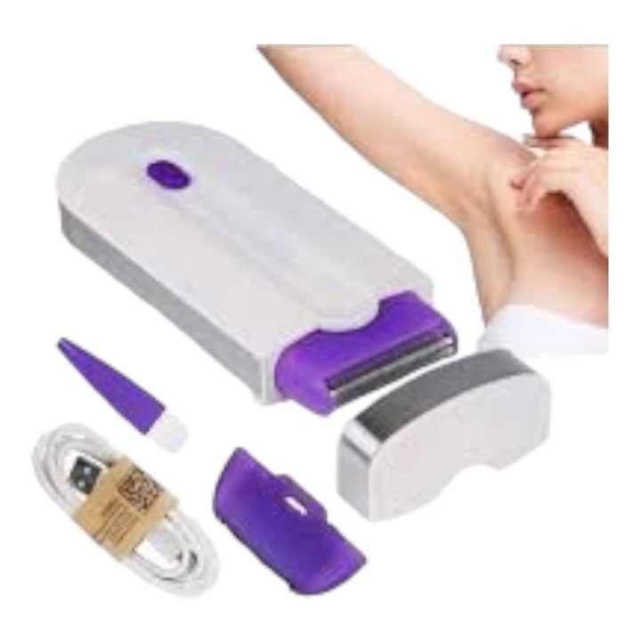 Epilator portabil PENDAN cu incarcare USB, elegant, cu tehnologie Sensa-Light, fara durere, alb