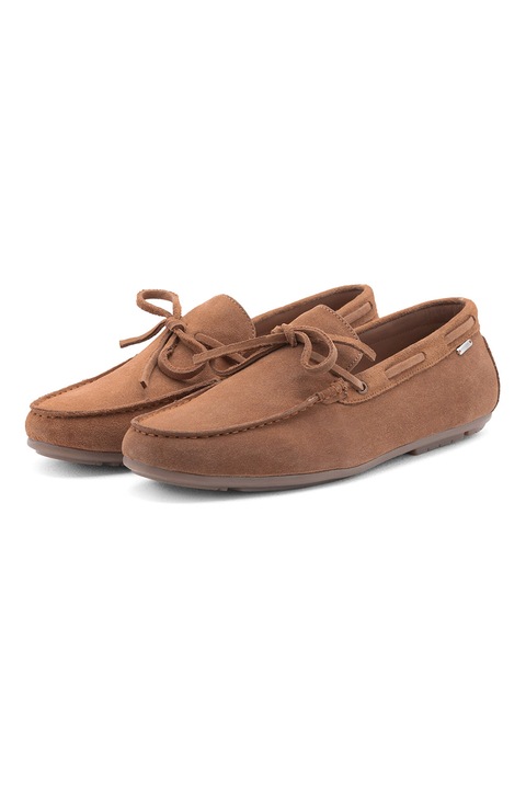 OMBRE, Mocasini din piele intoarsa cu varf rotund, Maro camel