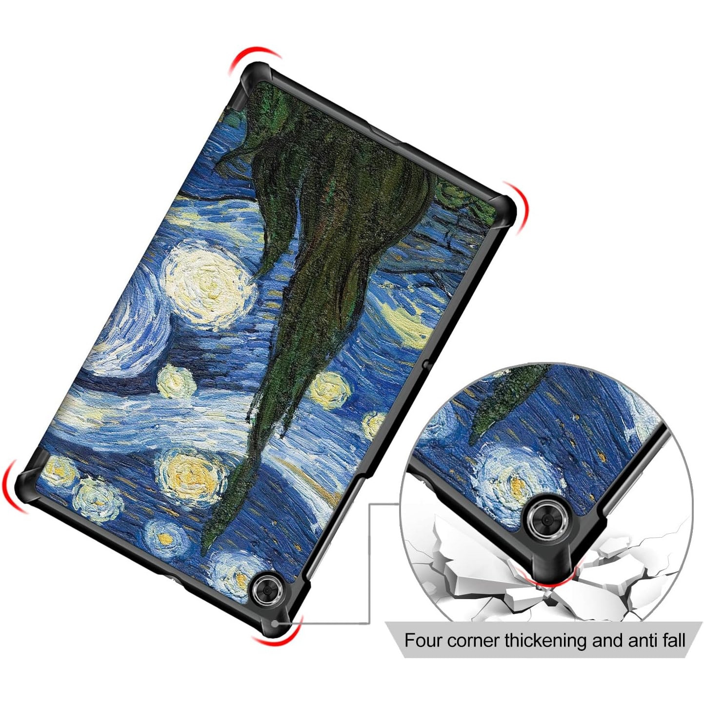 Husa pentru tableta Nokia T20, 10.36inch, Slim, Smart Cover, Trifold, Sigloo, model Abstract
