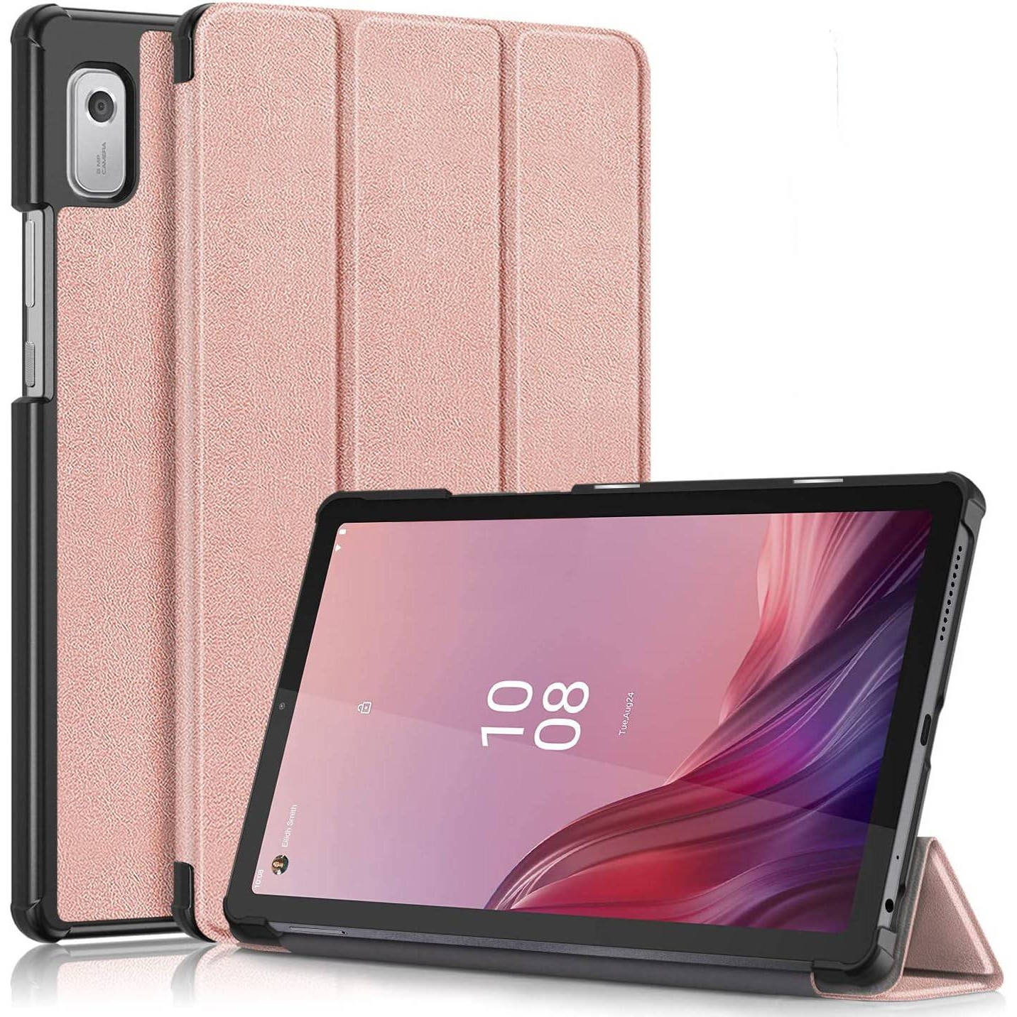 Husa Samsung Galaxy Tab A9 Plus, 11inch UltraSlim de tip stand, cu functie sleep/wake-up, Sigloo, Golden