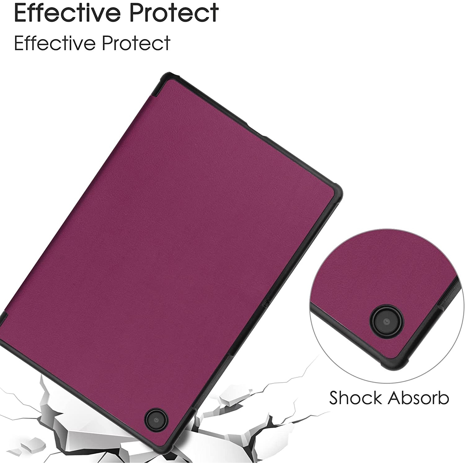 Husa Slim Sigloo, Smart Cover, Trifold, pentru tableta Nokia T21 2022, 10, 4inch, model Purple