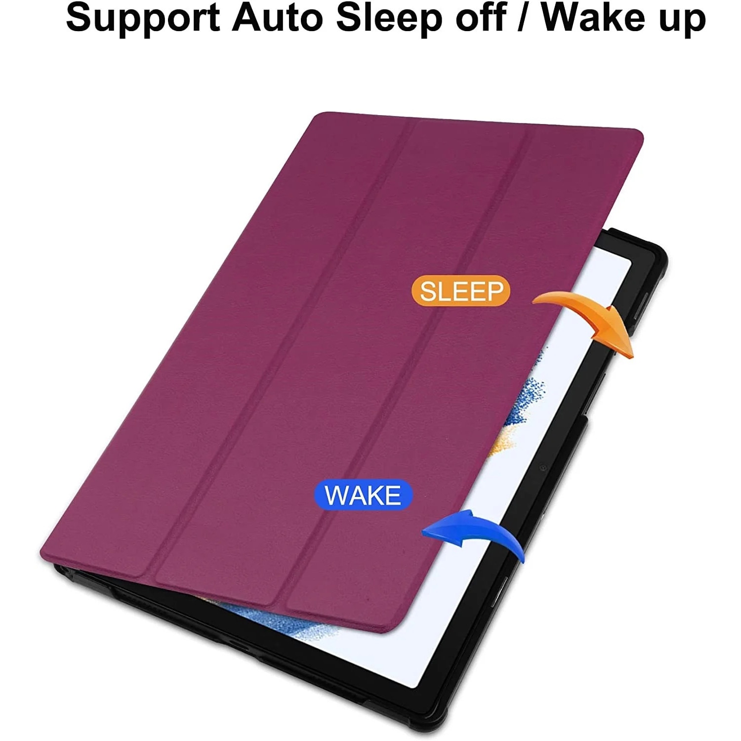 Husa pentru Samsung Galaxy Tab S9 Plus / S9 FE+ Plus 12.4 inch UltraSlim de tip stand, functie sleep/wake-up, Smart Cover, model Purple, Sigloo