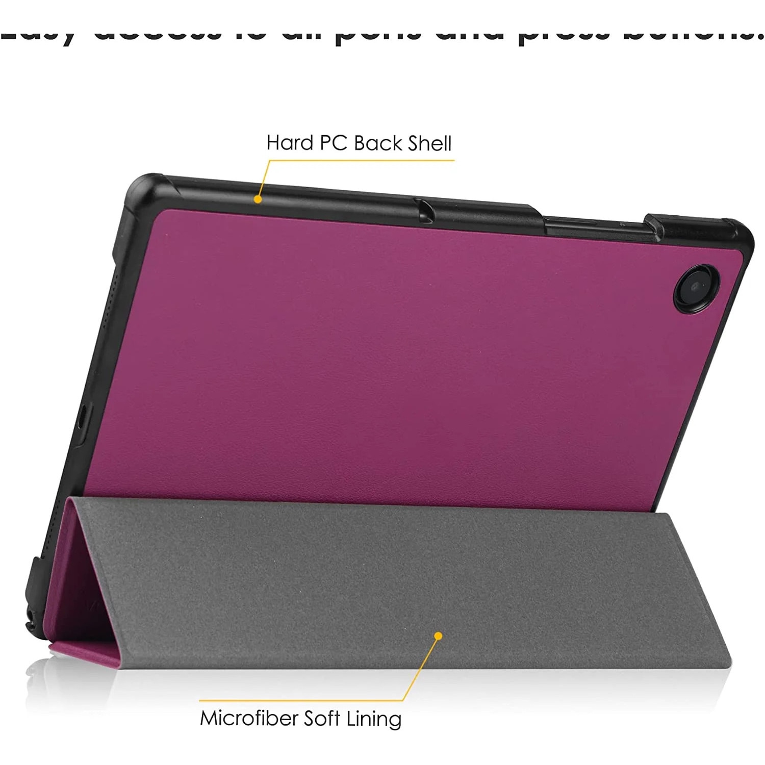 Husa pentru Samsung Galaxy Tab S9 Plus / S9 FE+ Plus 12.4 inch UltraSlim de tip stand, functie sleep/wake-up, Smart Cover, model Purple, Sigloo