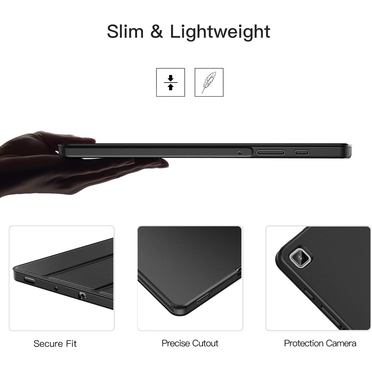 Husa pentru Samsung Galaxy Tab S6 Lite 10.4 inch 2024 / 2022 / 2020 Soft Shell cu functie wake-up/sleep si compartiment pentru S-Pen tip stand negru