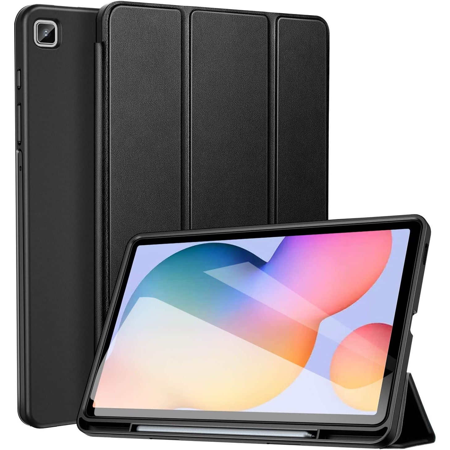 Husa pentru Samsung Galaxy Tab S6 Lite 10.4 inch 2024 / 2022 / 2020 Soft Shell cu functie wake-up/sleep si compartiment pentru S-Pen tip stand negru