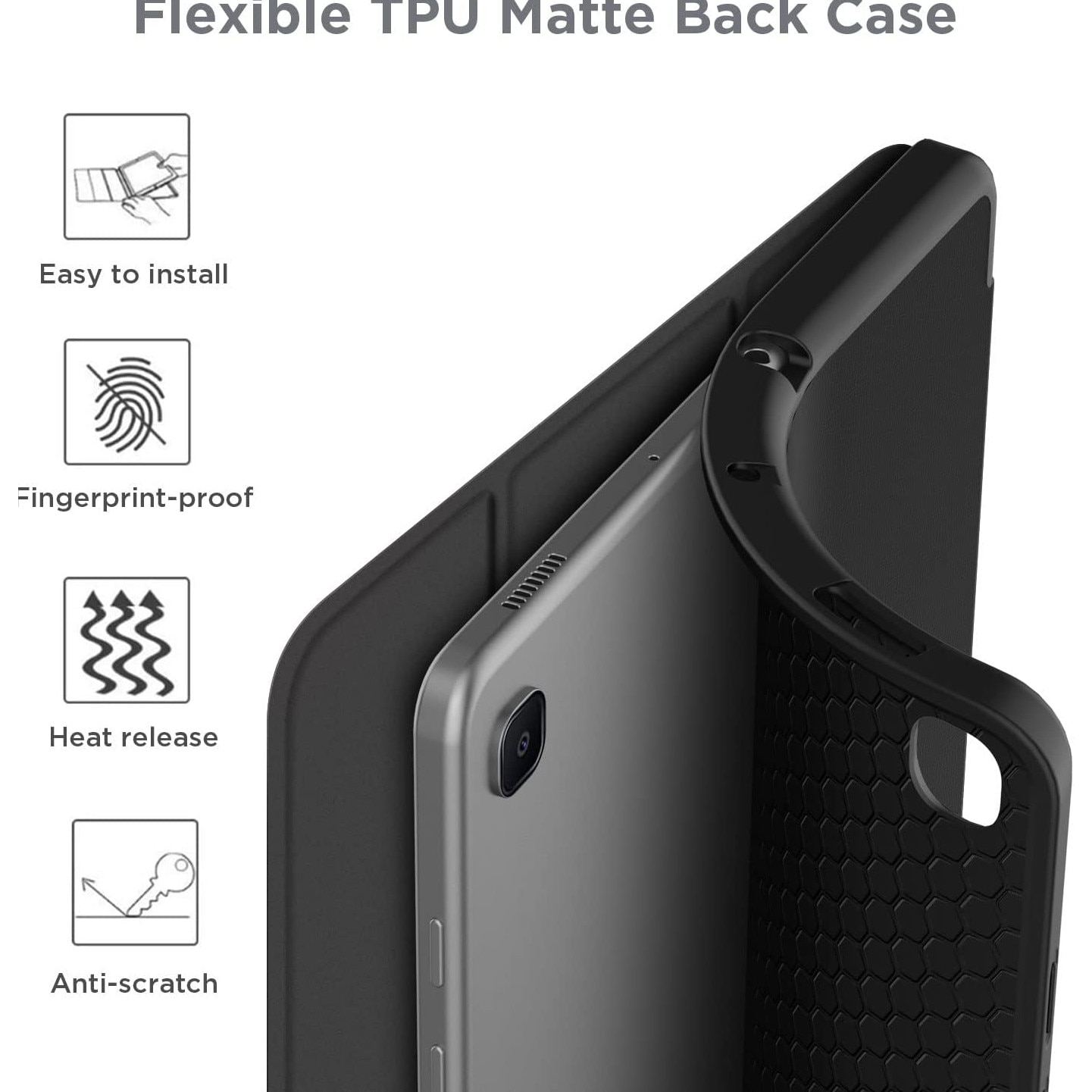 Husa pentru Samsung Galaxy Tab S6 Lite 10.4 inch 2024 / 2022 / 2020 Soft Shell cu functie wake-up/sleep si compartiment pentru S-Pen tip stand negru