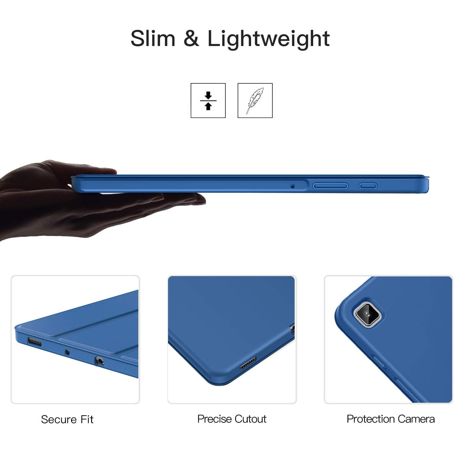 Husa pentru Samsung Galaxy Tab S6 Lite 10.4 inch 2024 / 2022 / 2020 Soft Shell cu functie wake-up/sleep si compartiment pentru S-Pen tip stand navy blue