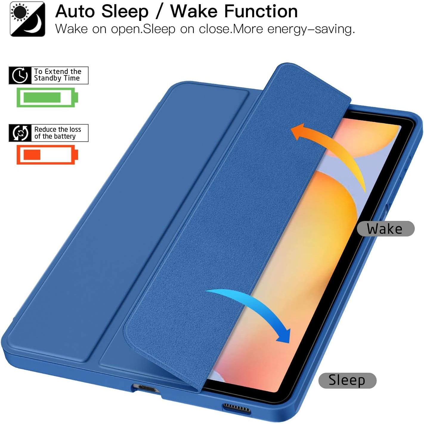 Husa pentru Samsung Galaxy Tab S6 Lite 10.4 inch 2024 / 2022 / 2020 Soft Shell cu functie wake-up/sleep si compartiment pentru S-Pen tip stand navy blue