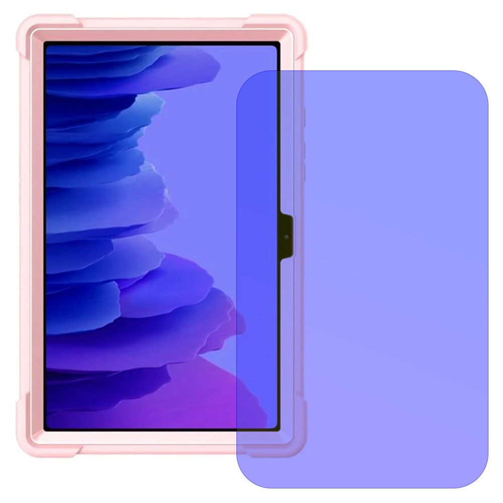 Husa Tableta 3-Layer TabAegis din Silicon cu Folie din Sticla pentru Samsung Galaxy Tab A7 Lite 8.7 T220/T225 2021, Protectie FullBody 360° cu Functie de Stand, Military Grade Shockproof, Honeycomb Pattern Design, Roz