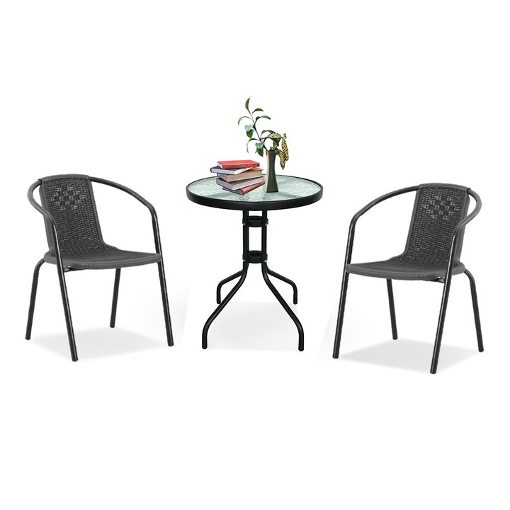 Set mobilier de gradina Leziter Marie negru