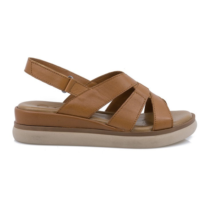 Дамски сандали Caspian Cas-23807 ежедневни, Коняк