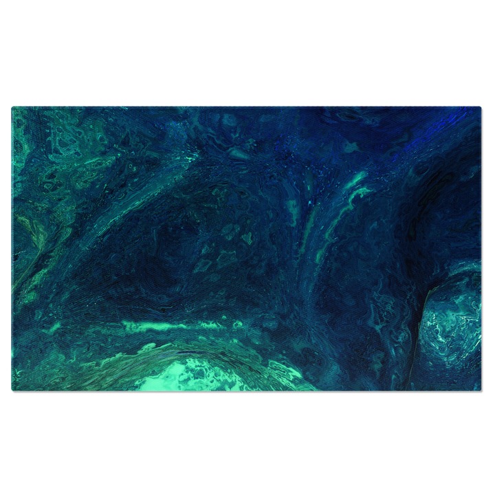 Картина на платно: Абстрактна картина в нюанси на зелено - Тъмно зелено, неоново зелено 140x90CM