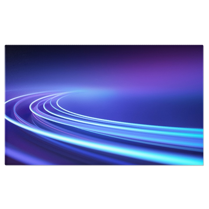Tablou Canvas: Curba de lumini led - Infinitul albastru luminat de linii LED 70x50CM