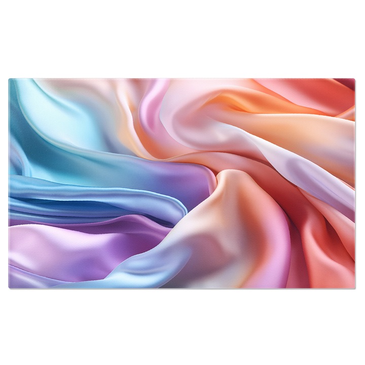 Картина на платно: Цветен копринен плат - Вихър от цветен материал 70x50CM