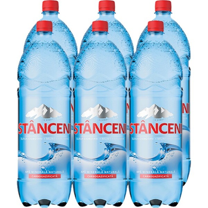 Apa Minerala Naturala Carbogazoasa, 6 x 2 L Stanceni