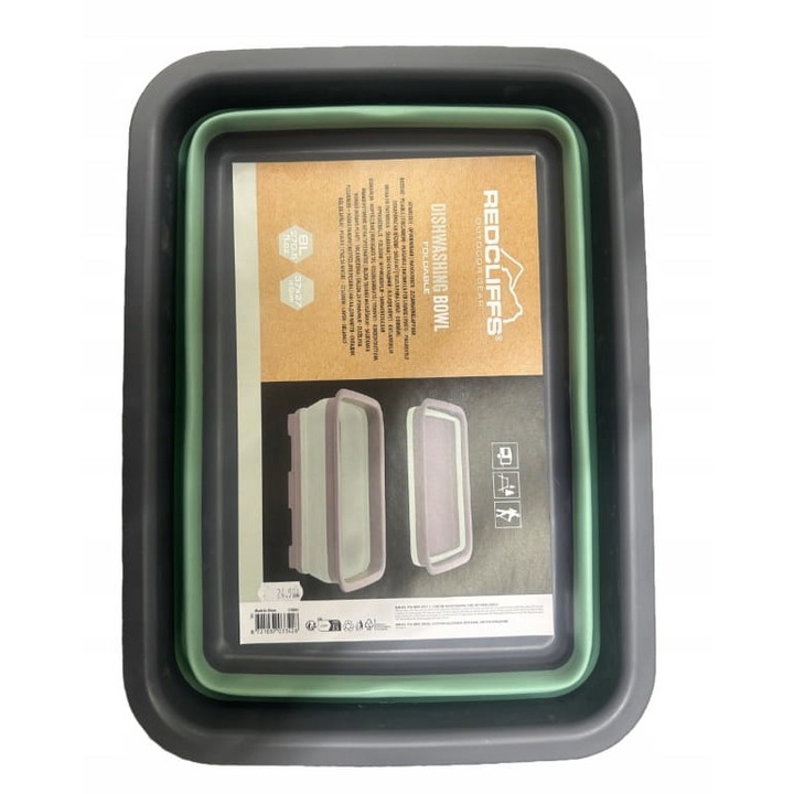 Bol pliabil Koopman, silicon, 37.5x27.5x12cm, verde-gri