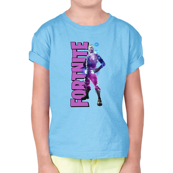 Gyerek rövid ujjú póló OPT Fortnite Galaxy 1, Világoskék