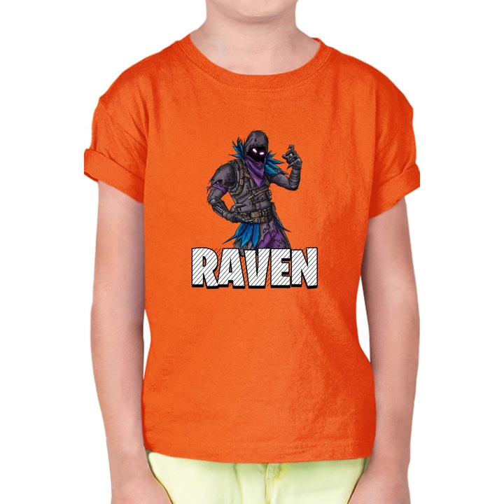 Gyerek rövid ujjú póló OPT Fortnite Raven 2, Narancssárga