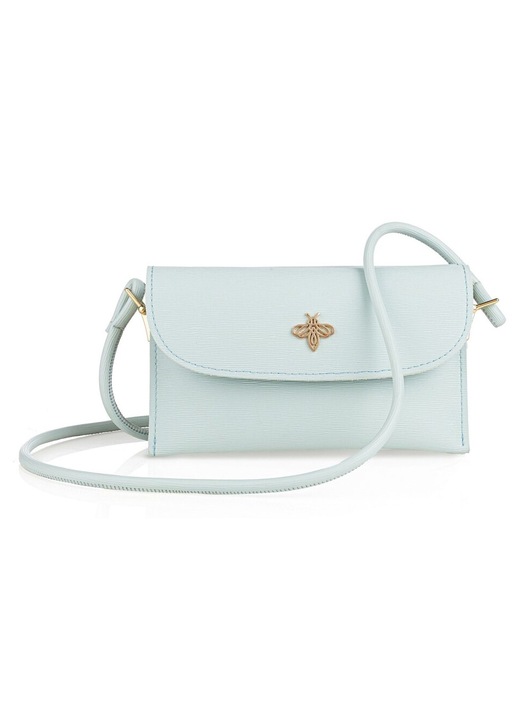 Geanta de umar dama, Lucky Bees, Piele ecologica, Albastru deschis