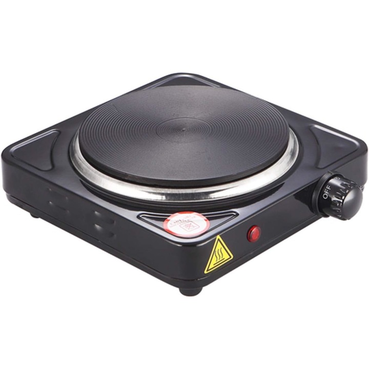 Elektromos főzőlap, 1000 W, fekete, Jago