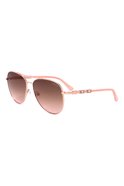 Guess, Слънчеви очила Aviator с градиента, Златист, Розова сьомга, 59-16-140