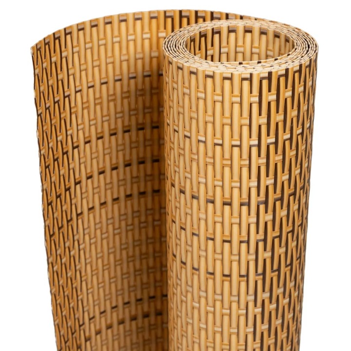 Paravan Balcon vidaXL, Maro Deschis 300x80 cm Poly Rattan 1.8 kg 156265