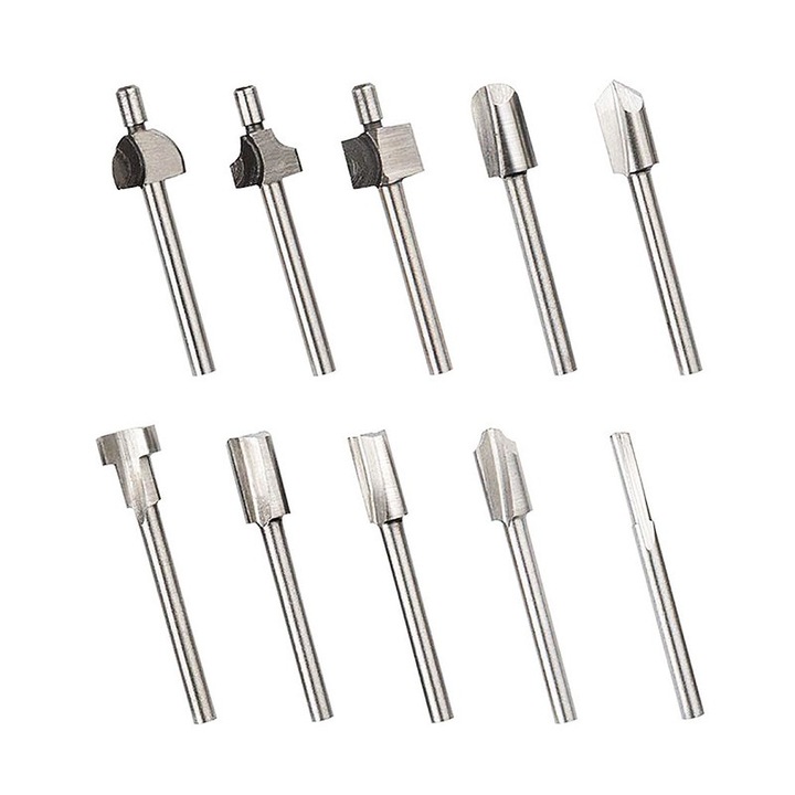 Set 10 Freze pentru Gravat si Frezat, varfuri carbura, 3mmx38mm